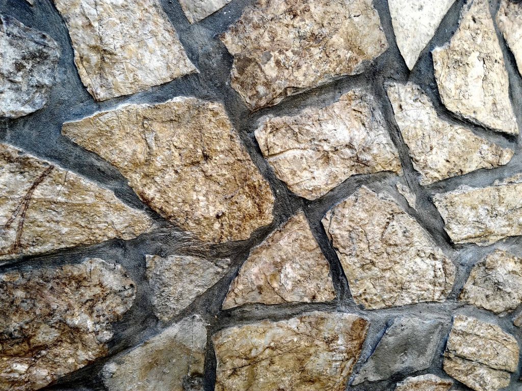 Natural material stone wall.